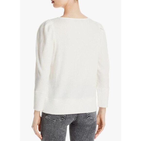 ✨Karl Lagerfeld Paris Womens Knit Ribbed Crewneck Sz Large Sweater White✨ - Picture 2 of 6